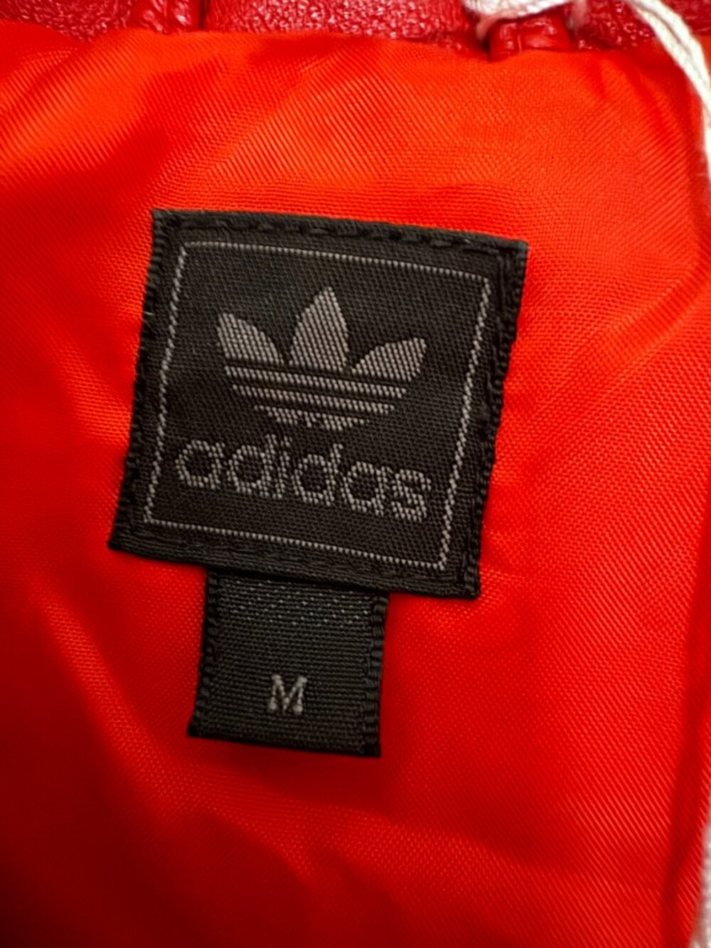 Adidas Originals Y2K Red Genuine Leather Puffer Jacket – Factory SAMPLE RARE M - Picture 13 of 14